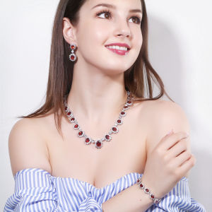 SEQUITO Banquet Jewelry Set Bridal Accessories Exquisite CZ Flower Choker Necklace Earrings and Bracelet SJ132