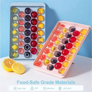 Cetakan Es Batu Bulat lubang KECIL Ice Cube Tray Mold 33 Grid Sekat Bentuk Bola Cristal