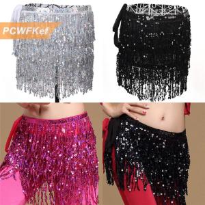 【PCWFKef】 Trang phục múa bụng váy quấn hông tua rua tua rua váy quấn eo