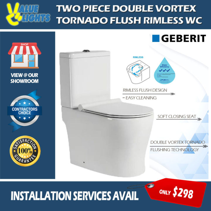 2025 Brand Authenticity Two Piece Double Vortex Tornado Flush Toilet ...
