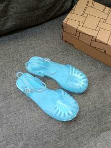 Sandal Flat Wanita Y LOLA Bimba Kulit PU Polos Warna Cerah