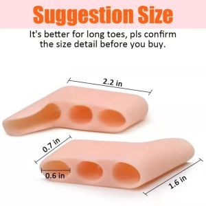 2PCS Three hole Little Toe Separator Overlapping Toes Bunion Blister Pain Relief Toe Straightener Protector Foot Care Tool