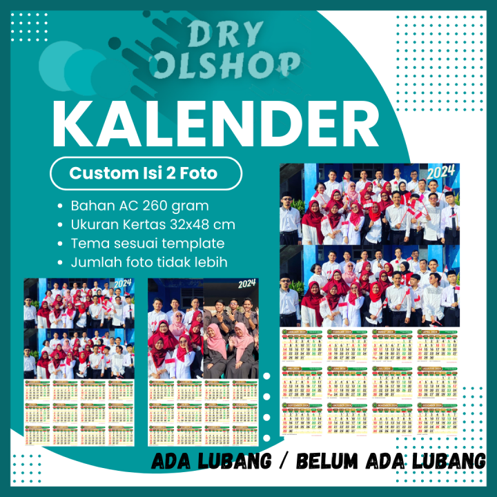 Kalender Custom Design Foto Sendiri Untuk Jumlah Foto 2 Termurah dan