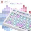 AJAZZ AK820แป้นพิมพ์ที่กำหนดเอง RGB โครงสร้างปะเก็นคีย์บอร์ดแบบกลไกแบบไร้สายพร้อมลูกบิดหน้าจอ. 