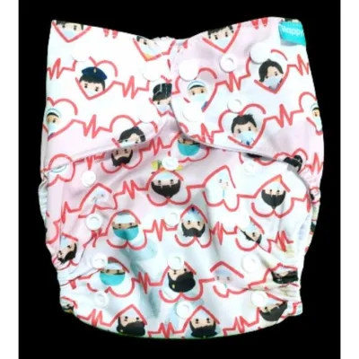 Happy Flute Cloth Diaper with PUL Outer Fabric Suede Inner Fabric Eco-friendly Adjustable & Reusable