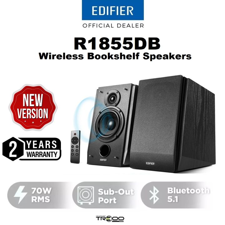 Edifier R1855DB Wireless Bluetooth v5.1 Desktop Bookshelf Speakers