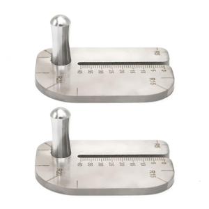 Leather Stitching Punch Aid Plate with Scale Stainless Steel Leather Hole Puncher Aid Plate Tool with Measuring Ruler