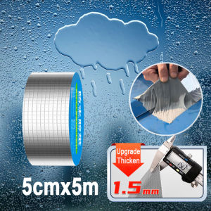 Super Sticky Waterproof Tape Aluminum Foil Butyl Rubber Tape Easy to use Self Adhesive Waterproof Stop Leak Duct Sealant Tape Tool High Temperature Resistance Nano Tape for Roof Leak Sealant Wall CrackPipe Marine Repair