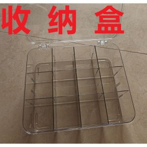Transparent Trading Card Holder 302510.5cm – Flip Top Acrylic Storage Case with Compartments for Badges Photo Cards Collectibles Desk Organizer Display with Lid