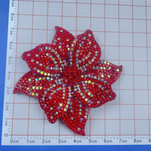 MUMU Three-dimensional Rhinestone Flower Patches DIY Craft Sewing Supplies Sparkling Sew-On Applique Luxury Embellishment Headband Accessories Fabrics Dress Decoration