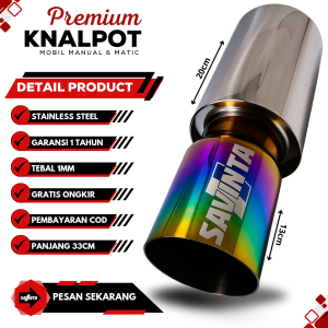 SAVINTA Knalpot Mobil BNLv6 Full Stainles 33cm Rainbow