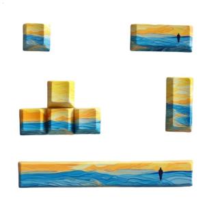 8Key Esc Enter 6.25u Space Bar Keycap Replacement PBT Five Side Dyes-Sub Original Profile Keycaps for Mechanical Keyboards