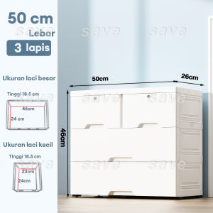 Trove 50CM Plastic Storage Cabinet Rak Multifungsi Loker Wardrobes Kabinet Drawer Lemari Pakaian Laci