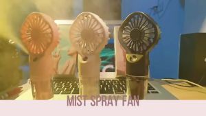Portable Handheld Misting Fan Rechargeable Outdoors Misting Personal Cooling 4 SpeedFan with Spray for Summer Outdoor Camping Home Office Travel