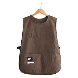 SKJK Nylon Vest Style Stain-Resistant Apron Waterproof Breathable Coffee House Uniform Simple Clothing Accessories Sleeved Apron By Cooks Chef and Servers