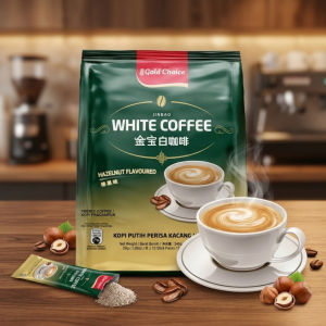 Gold Choice Hazelnut White Coffee (12 Stick Packs)