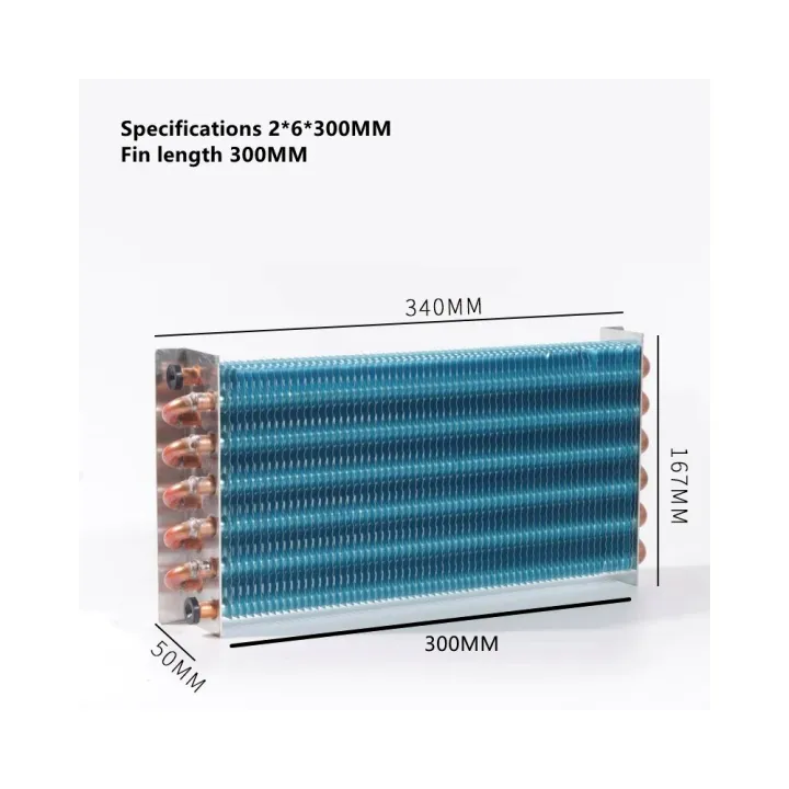 copper aluminum fin evaporator condenser radiator freezer refrigeration equipment 2*6*300mm