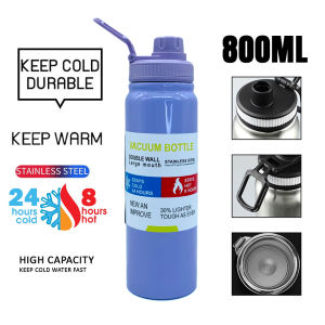 Hodeso 800ml Sport Bottle Double Wall Insulated Vacuum Flask Stainless Steel Portable Water Bottle Tumbler Bubble Tea Tumbler