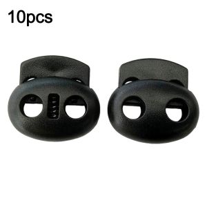 NEXTYOO 10Pcs Two Hole Cord Lock Clip Adjustable Bean Toggle Clip High Quality Spring Mechanism Plastic Stopper For Sportswear/Shoes/Elastic Band