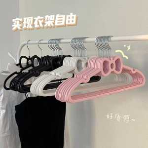 10pcs Ribbon Plastic Hanger With Anti-slip Design Clothes Holding Organizer