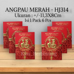 Angpau Merah Angpau HJ314 Isi 1 Pack 6 Pcs