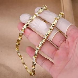Ribbon Necklace for Women High-End Feel S925 Sterling Silver with 18K Gold Plating Light Luxury Choker Layered Wear
