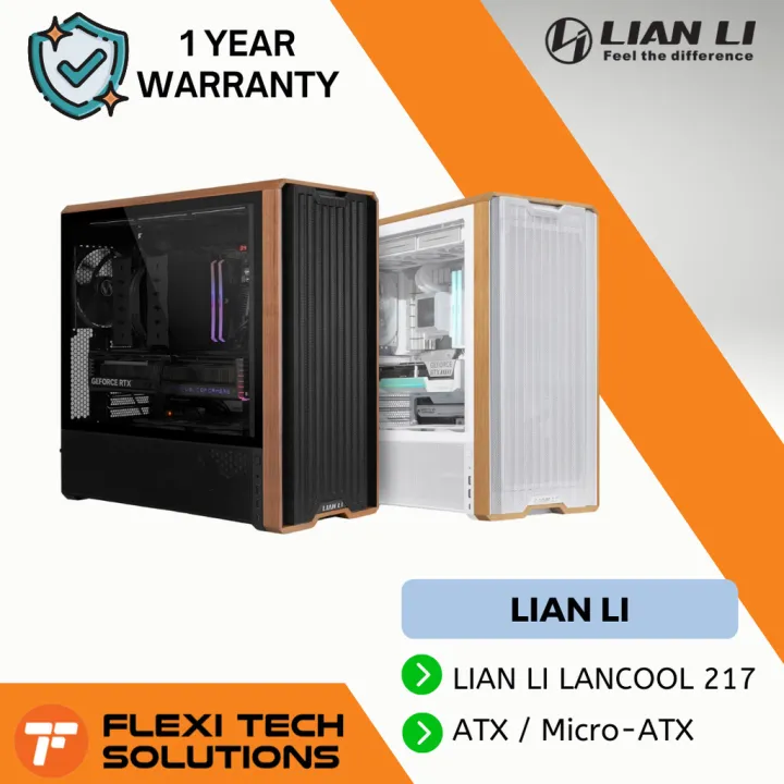 Flexi Tech LIAN LI LANCOOL 217 CASE PC Desktop Casing Black/White