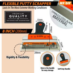 MYDIYHOMEDEPOT - YINDON STAINLESS STEEL PUTTY SCRAPPER SKIM COAT CEMENT PLASTERING FILLING STEEL KNIFE SCRAPER Trowel