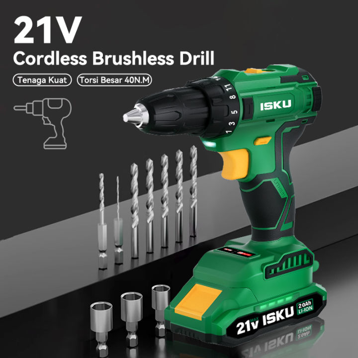 ISKU%20Lithium%20Mesin%20Bor%20Mulitifungsi%2021V%202000mAh%20Battery%20Cordless%20Drill%20Set%20Torsi%20Maksimum%2040N.M%20-%20Image%203