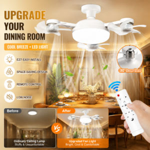 LED Fan Light Ceiling Fan with Light Remote Control Dimmable Silent Motor Modern Design Home Decorative Fan Light Living Room Bedroom