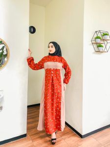 gamis terbaru kekinian 2024 motif mix crinkle standard