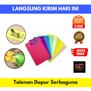 TALENAN PLASTIK 29 X 19 CM NON-SLIP WARNA WARNI / ALAS PEMOTONG BUAH SAYURAN DAGING ROTI MULTIFUNGSI