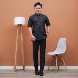 KOKO PENDEK SULTAN AL-AYYUBI / KOKO EMBOSS LENGAN PENDEK / BAJU KOKO PRIA LENGAN PENDEK / KOKO SULTAN KERAH SHANGHAI