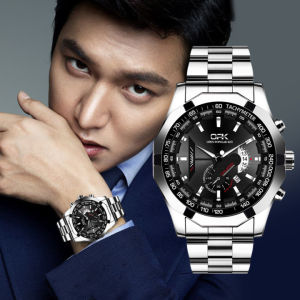 OPK/swiss army jam tangan pria tahan air asli ori terbaru 2023 keren all stainless steel multifungsi 46mm dial besar jam tangan cwok hitam/perak-COD-8108