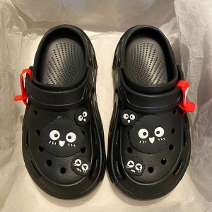 [Free Shipping] Small Charcoal Ball Clog Sandals Thick-Soled Height-Increasing Outdoor Wear Closed-Toe Slippers Womens Fashionable and Versatile Beach Sandals