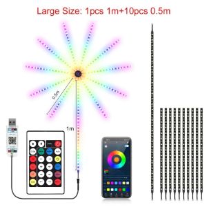 TIMSOT Firework Fairy Lights 180 LEDS Christmas lights In/Outdoor Decorations Usb Smart Strip Lights Bluetooth APP and Remote Control