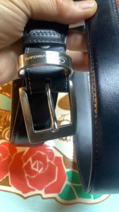 เข็มขัดหนังแท้หนังนิ้มขนาด32มมหัวเข็มกล๊อฟ1.2นิ้วสายหนังนิ้มเรียบดำ