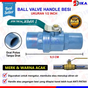 BALLVALVE PVC 1/2" / BALL VALVE STOP KRAN PLASTIK GAGANG BESI