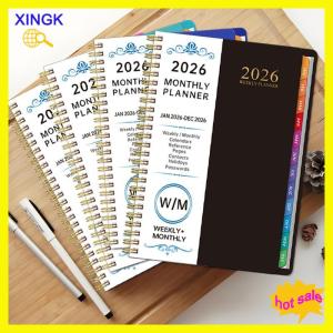 XINGK 2026 Planner Notebook With Index Tags A5 Size 365 Days Diary Office Work Planner Schedule Notepad Schedule Book Supplies