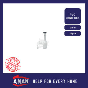 AMAN PVC Cable Clip Cable U Clip Wire U Clip Wall Wire Clip Pipe Cable Clip Circle Nail Clip Hardware Cangkluk Paip Air