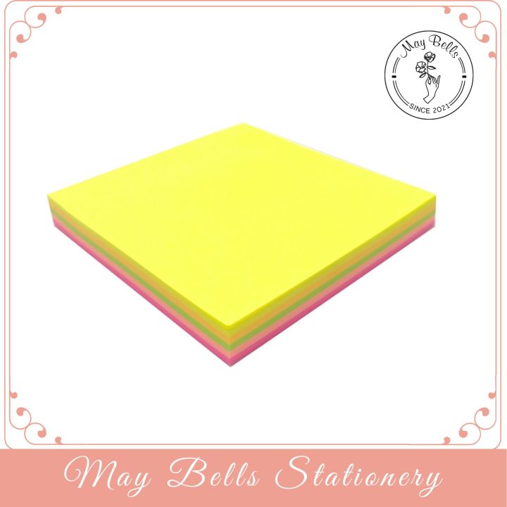Giấy Note Vuông 3x3 Dạ Quang 5 Màu, Giấy Ghi Chú Đánh Dấu 75x75mm Xấp ...
