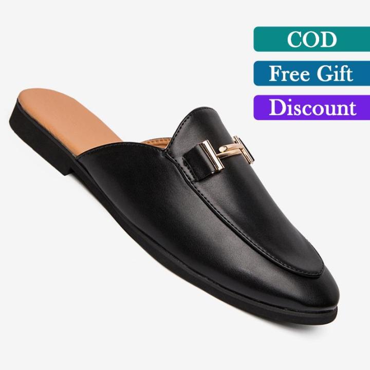 LINJUY 2019 NEW Shoes for Men Slip on Genuine Leather Sandals
