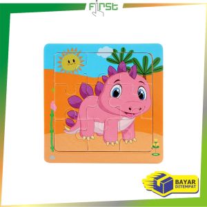 FH-M167 Mainan Edukasi Puzzle Anak Karakter Hewan Dan Kendaraan Puzzle Kayu 9Pcs Mini Wooden Puzzle