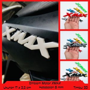 EMBLEM MOTOR XMAX VARIASI HURUF TIMBUL 3D BAHAN FIBERGLASS