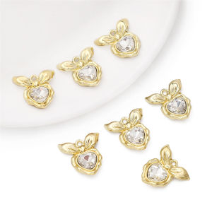 1pc Alloy Gold Diamond Heart Bow Moon Pendant For DIY Handmate Jewelry Bracelet Necklace Accessories