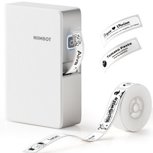 NIIMBOT N1 Thermal Transfer Label Printer Mini Bluetooth Label Maker Cable Jewelry Horticulture Wireless Sticker Machine for Android/IOS Phone Included Label Paper and Carbon Ribbon
