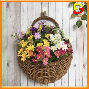 Giỏ Hoa Treo Tường Giỏ Mây Đan Tự Nhiên Cắm Sẵn Hoa Giả Nhiều Mẫu TẶNG MÓC TREO LL-172