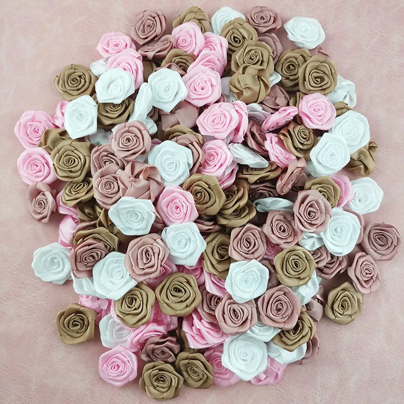 DIY handmade satin ribbon flowers
