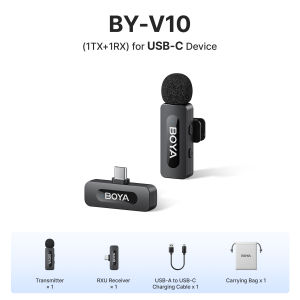 BOYA BY-V3 Wireless Microphone Original Mini Lapel Mic Noise Cancelling Mic for Vlogging iPhone Android