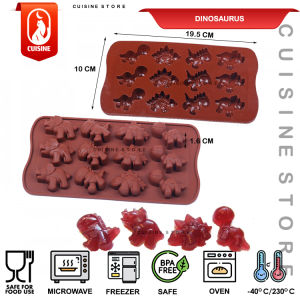 Cetakan Permen Gummy Coklat Fondant DINOSAURUS Lucu Bahan Silikon